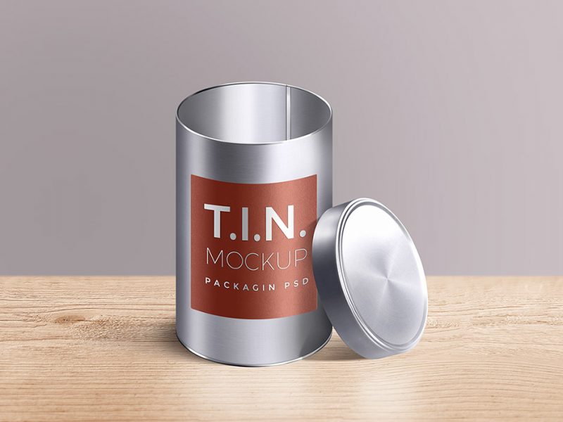 Packaging Tin Container Mockup Psd