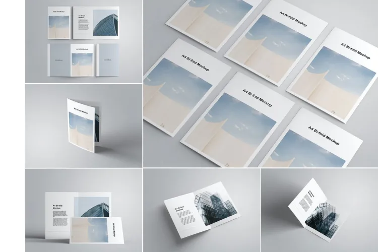 A4 Bi-Fold Brochure Mockup