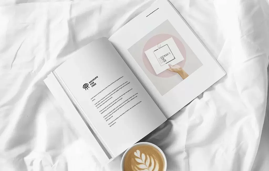 Open Magazine In Bed Mockup