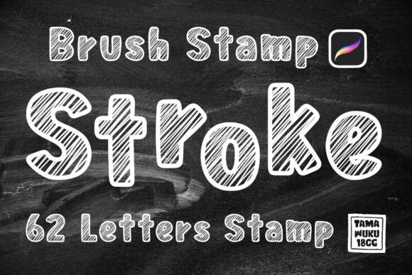 Stroke Letters‪ Procreate Stamp‬