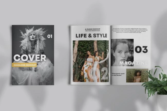 Free Magazine Showcase Mockup (Psd)