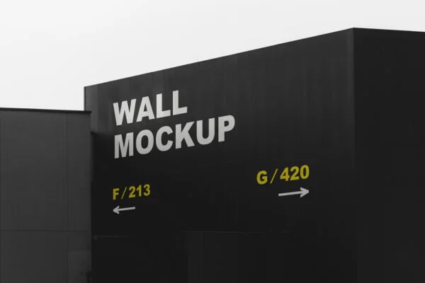 Free Black Wall Mockup