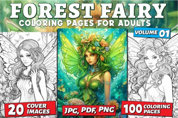 Forest Fairy Coloring Page For Adults